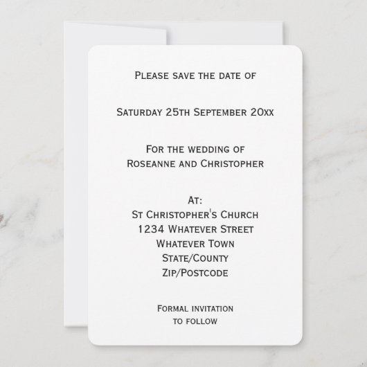 Trouwen Save The Date Bruidegom (Achterkant)