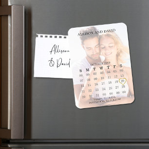 Trouwen Save the Date Calendar Custom Magneet