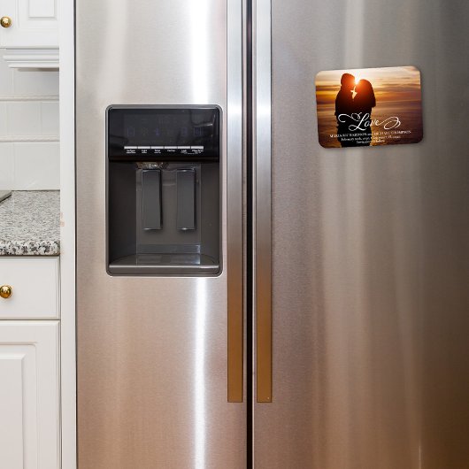 Trouwen Save the Date Love Script Foto Magneet