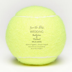 Trouwen Save the Date Typografie Tennisballen