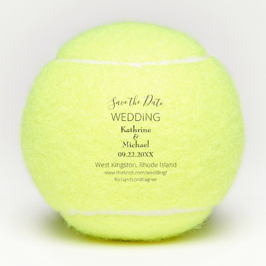 Trouwen Save the Date Typografie Tennisballen (Voorkant)