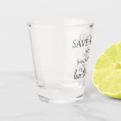 Trouwen Save The Date Zwart Wit Liefde & Lachen Shot Glas (Links)