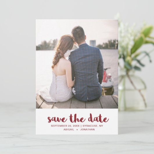 Trouwen Stippen Bewaar de datum foto Save The Date (Staand voorkant)