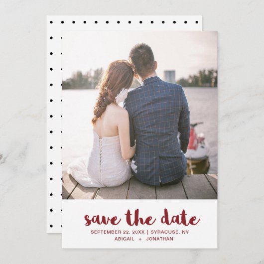 Trouwen Stippen Bewaar de datum foto Save The Date (Voorkant / Achterkant)