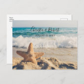 Trouwen Strand Scène met Starfish Dank u Briefkaart (Voorkant / Achterkant)