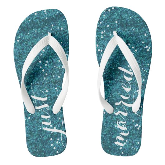 Trouwen Teenslippers (turquoise) (Voetbed)
