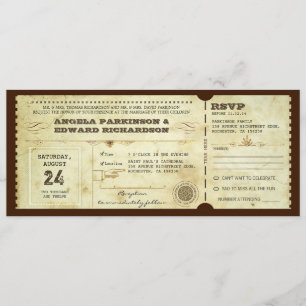 Trouwen  ticketuitnodiging met RSVP ontwerp Kaart