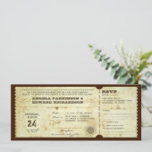 Trouwen ticketuitnodiging met RSVP ontwerp Kaart (Staand voorkant)