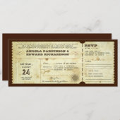 Trouwen ticketuitnodiging met RSVP ontwerp Kaart (Voorkant / Achterkant)