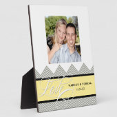 Trouwen verloofd Chic Chevron Modern Gepersonalise Fotoplaat (Zijkant)