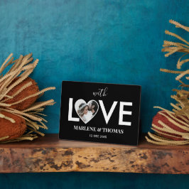 Trouwen Verloving Custom Foto Black Heart Lijst Fotoplaat