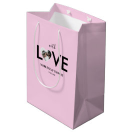 Trouwen Verloving Custom Foto Roze Hart Lijst Medium Cadeauzakje