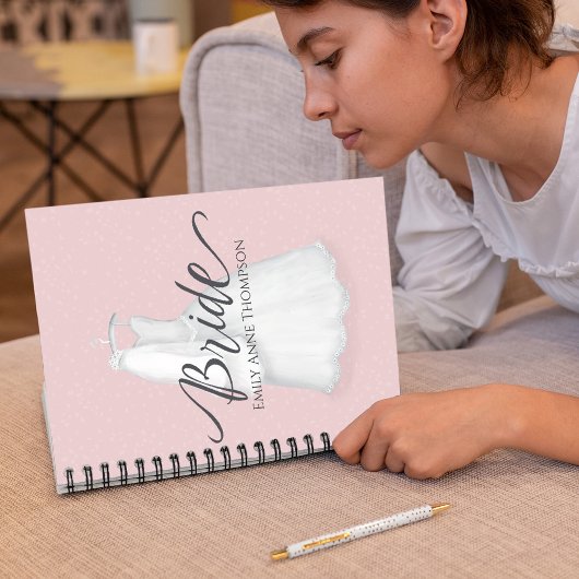 Trouwen Waterverf Bruidsjurk Roze Notitieboek