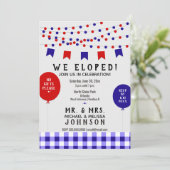 💍Trouwen we zijn weggelopen! picknickfeest | BBQ Kaart (Staand voorkant)