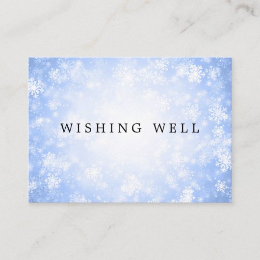 Trouwen Wens Goed Blauw Winter Wonderland Informatiekaartje (Voorkant)