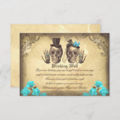 Trouwen Wishing Well Skull kaarten (Voorkant / Achterkant)