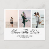 Trouwen Zwart Foto Wit Bewaar de datum Feestdagenkaart (Voorkant)