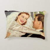 Trouwende bruid en bruidegom accent kussen (Achterkant)