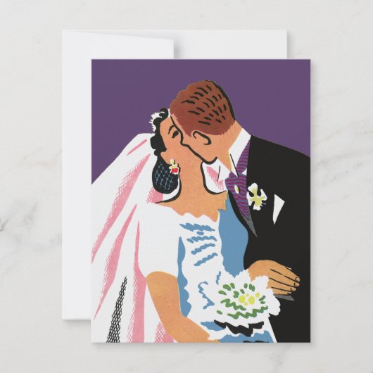 Trouwende bruid en bruidegom, save the date (Voorkant)