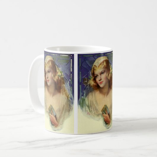 Trouwende bruid met Bijbel, Religieuze Huwelijk Koffiemok (Voorkant links)