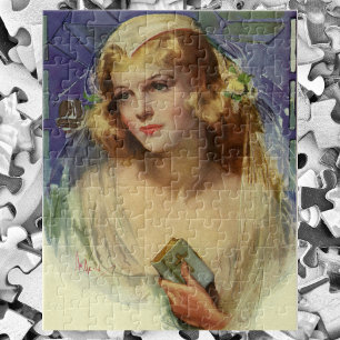 Trouwende bruid met Bijbel, Religieuze Huwelijk Legpuzzel