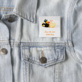Trouwende eenden ... Badge Vierkante Button 5,1 Cm (In situ)