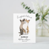 Trouwende schattige katten  briefkaart (Staand voorkant)