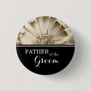 Trouwende Vader Gouden Daisy Trouwjurk Ronde Button 3,2 Cm