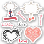 trouwensset, bruiloft, geschenk, decoratie sticker (Voorkant)
