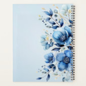 Trouwer planner met waterverf blauwe bloemen (Achterkant)