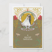 Trouwerij Art Nouveau Huwelijksuitnodiging Kaart (Voorkant)
