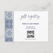 Trouwerij Cadeau Registratie QR-code kaart met bla (Voorkant)