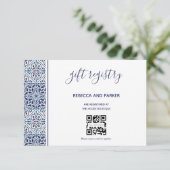 Trouwerij Cadeau Registratie QR-code kaart met bla (Staand voorkant)