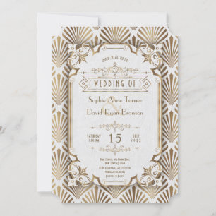 Trouwerij in Vintage Goud Art Deco uit de Roaring  Kaart