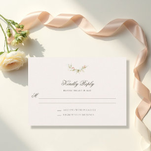 Trouwerij in Vintage Tuin met Ethische Roze Bloeme RSVP Kaartje