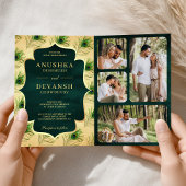 Trouwerij met QR-code en veren van groene pauw uit