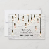 Trouwerlicht Wit Baksteen Bruiloft RSVP Kaartje (Voorkant)