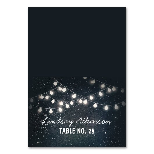 Trouwescortkaarten Sterrennacht String Lights Kaart (Voorkant)