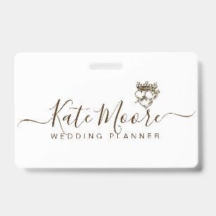 TrouwEvent Planner Drie Hartjes Kroon met Script Badge