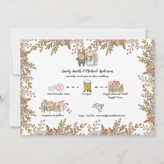 Trouwfantasieën: met de hand getekende tijdlijn kaart (Voorkant)