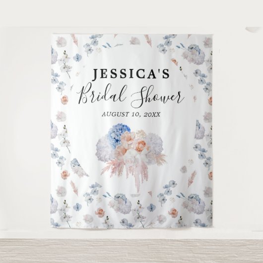 Trouwfeest achtergrond met bloemen Fotocabine Wandkleed (Voorkant)