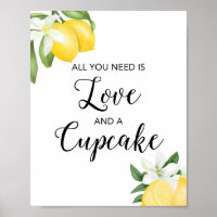 Trouwfeest bord 'Lemon Love & een Cupcake'
