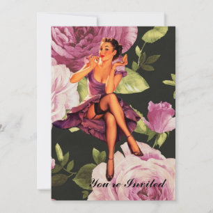 Trouwfeest Bruidsmeisjes Bruiloft Vintage Bloemen Kaart