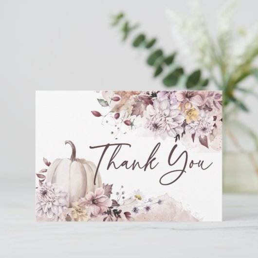 Trouwfeest bruidsshower boho pompoen bedankt (Staand voorkant)