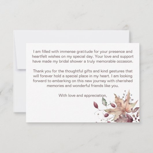 Trouwfeest bruidsshower boho pompoen bedankt (Achterkant)