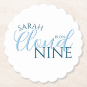 Trouwfeest 'Cloud Nine' op maat Kartonnen Onderzetters (Voorkant)