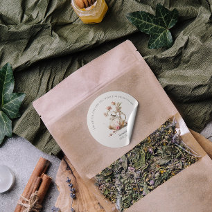 Trouwfeest Dankjewel Waterverftea Bruidsboeket Ronde Sticker