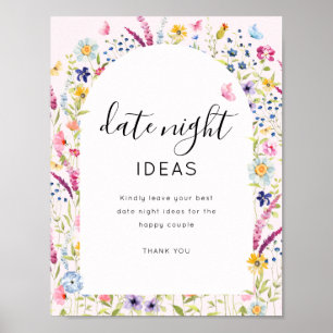 Trouwfeest 'Date Night' bord Poster