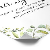 Trouwfeest datum avond pot bord met leuke groene b poster (Hoek)