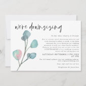 Trouwfeest- downsizing script Moderne Eucalyptus Aankondiging (Voorkant)